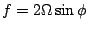 $f=2\Omega\sin\phi$