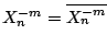 $X_n^{-m}=\overline {X_n^{-m}}$