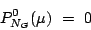 \begin{displaymath}P^0_{N_G}(\mu) =  0 \end{displaymath}